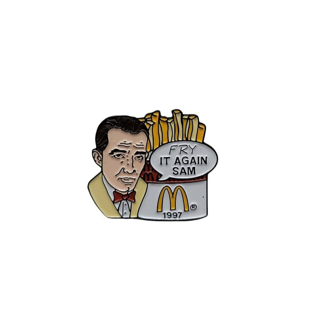 McDonalds European Casablanca Humphrey Bogart Fry It Sam Enamel Pin 1997 RARE